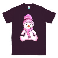 Plum winter pink snowman and hat Classic Tee - AdoDesignShop