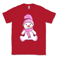 Red winter pink snowman and hat Classic Tee - AdoDesignShop