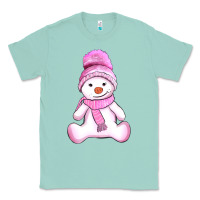 Seafoam winter pink snowman and hat Classic Tee - AdoDesignShop