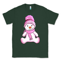 Sports Green winter pink snowman and hat Classic Tee - AdoDesignShop