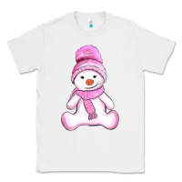White winter pink snowman and hat Classic Tee - AdoDesignShop