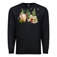 Black christmas coffee and book Premium Sweatshirt - MaliasSmallBusiness