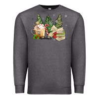 Charcoal Heather christmas coffee and book Premium Sweatshirt - MaliasSmallBusiness