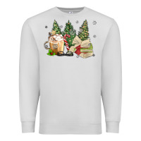 Dove Grey christmas coffee and book Premium Sweatshirt - MaliasSmallBusiness