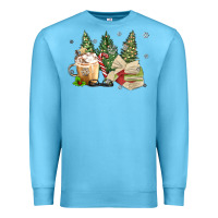 Ocean Blue christmas coffee and book Premium Sweatshirt - MaliasSmallBusiness
