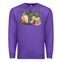 Purple christmas coffee and book Premium Sweatshirt - MaliasSmallBusiness