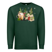 Sports Green christmas coffee and book Premium Sweatshirt - MaliasSmallBusiness