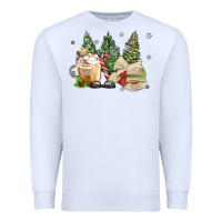 White christmas coffee and book Premium Sweatshirt - MaliasSmallBusiness