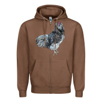 Chestnut Ameraucana Rooster Zipper Hoodie - LillyAllenDesigns