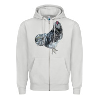 Dove Grey Ameraucana Rooster Zipper Hoodie - LillyAllenDesigns