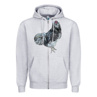 Heather Grey Ameraucana Rooster Zipper Hoodie - LillyAllenDesigns