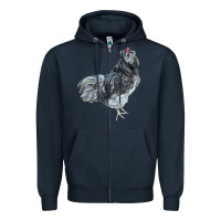 Navy Ameraucana Rooster Zipper Hoodie - LillyAllenDesigns