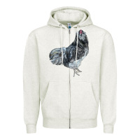 Oatmeal Heather Ameraucana Rooster Zipper Hoodie - LillyAllenDesigns