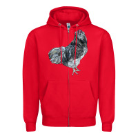 Red Ameraucana Rooster Zipper Hoodie - LillyAllenDesigns