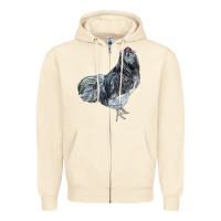 Sandshell Ameraucana Rooster Zipper Hoodie - LillyAllenDesigns