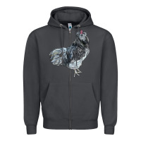 Smoke Ameraucana Rooster Zipper Hoodie - LillyAllenDesigns