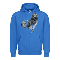 True Royal Ameraucana Rooster Zipper Hoodie - LillyAllenDesigns
