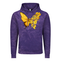 Cloud Purple flowers and childhood cancer ribbon butterfly Vintage Hoodie - texasbilliewilder