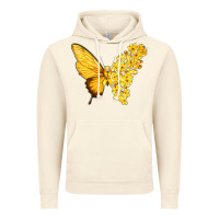 Vintage Artic flowers and childhood cancer ribbon butterfly Vintage Hoodie - texasbilliewilder