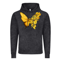 Vintage Black flowers and childhood cancer ribbon butterfly Vintage Hoodie - texasbilliewilder