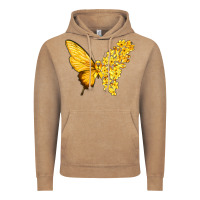 Vintage Coffee flowers and childhood cancer ribbon butterfly Vintage Hoodie - texasbilliewilder