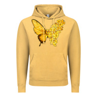 Vintage Mustard flowers and childhood cancer ribbon butterfly Vintage Hoodie - texasbilliewilder