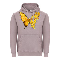 Vintage Zinc flowers and childhood cancer ribbon butterfly Vintage Hoodie - texasbilliewilder