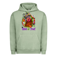 Pigment Oil Green Chick or treat Halloween Urban Hoodie - NancyCooperArtShop