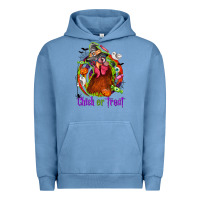 Pigment Pebble Blue Chick or treat Halloween Urban Hoodie - NancyCooperArtShop
