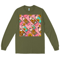 Army Green western pencil seamless pattern Long Sleeve Tee - BundleAndBundleShop