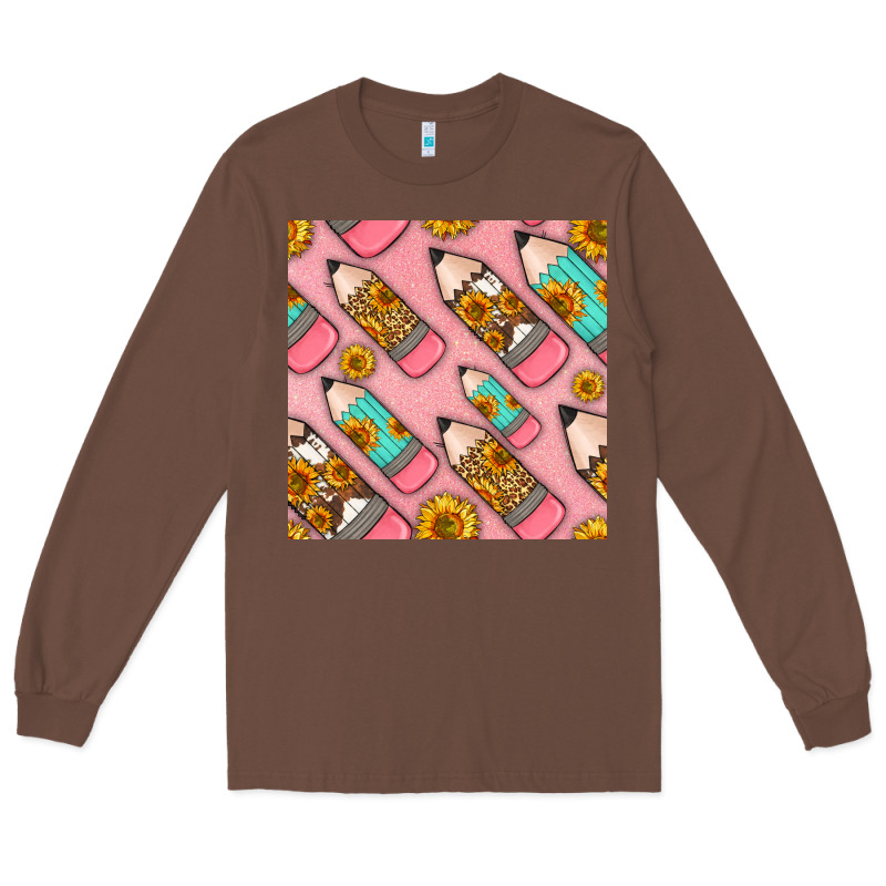 Western Pencil Seamless Pattern Long Sleeve Tee by BundleAndBundleShop | Teevron