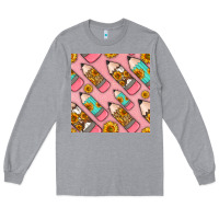 Heather Grey western pencil seamless pattern Long Sleeve Tee - BundleAndBundleShop