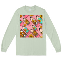 Matcha western pencil seamless pattern Long Sleeve Tee - BundleAndBundleShop