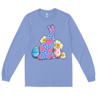 Colony Blue easter bunny wıth easter eggs Long Sleeve Tee - AdoDesignShop