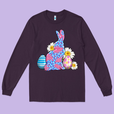 Easter Bunny Wıth Easter Eggs Long Sleeve Tee Designed By Adodesignshop