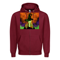 Burgundy halloween witch tumbler Zipper Hoodie - Jasminsmagicworld