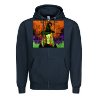 Navy halloween witch tumbler Zipper Hoodie - Jasminsmagicworld
