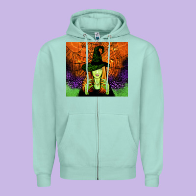 Halloween Witch Tumbler Zipper Hoodie Designed By Jasminsmagicworld