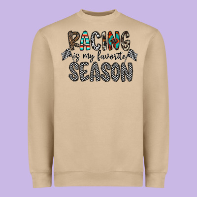 Racing Is My Favorite Season Heavyweight Sweatshirt Designed By Cowhidedigitalart