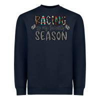 Navy Racing Is My Favorite Season Heavyweight Sweatshirt - CowhideDigitalArt