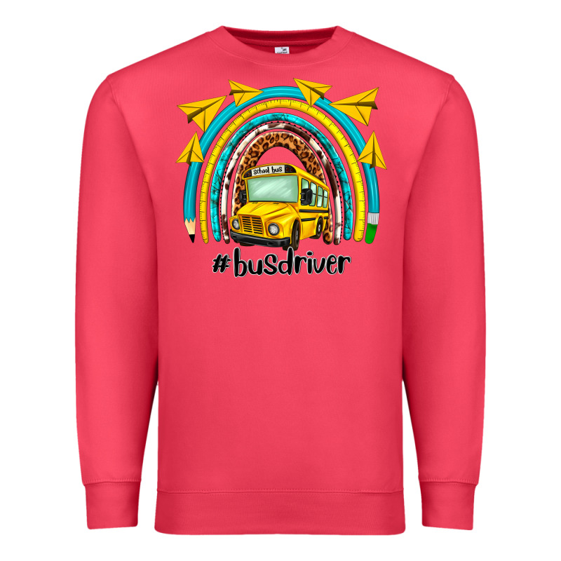 Bus Driver Rainbow Premium Sweatshirt by NancyCooperArtShop | Teevron