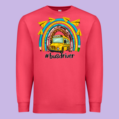 Bus Driver Rainbow Premium Sweatshirt Designed By Nancycooperartshop