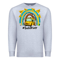 Heather Grey bus driver rainbow Premium Sweatshirt - NancyCooperArtShop