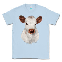 Dusty Blue White Cute Calf Classic Tee - JahusDesignShop
