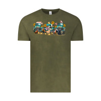Vintage Olive western farm trucks farm animals Vintage Tee - FaDigitalArtStudio