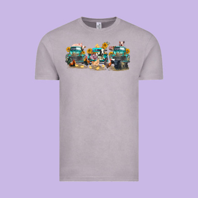Western Farm Trucks Farm Animals Vintage Tee Designed By Fadigitalartstudio