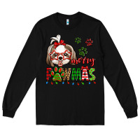 Black merry pawmas christmas shih tzu Long Sleeve Tee - Jasminsmagicworld