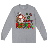 Merry Pawmas Christmas Shih Tzu Long Sleeve Tee | Teevron