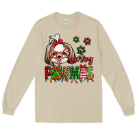 Mushroom merry pawmas christmas shih tzu Long Sleeve Tee - Jasminsmagicworld