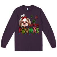 Plum merry pawmas christmas shih tzu Long Sleeve Tee - Jasminsmagicworld